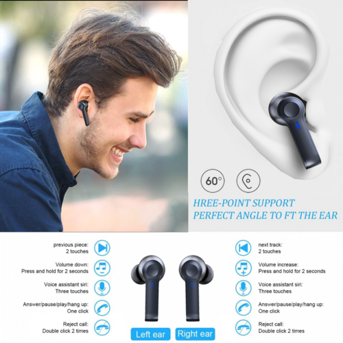 Auricolari Bluetooth TWS 5.0 – Cuffie In-Ear Wireless con Custodia di Ricarica